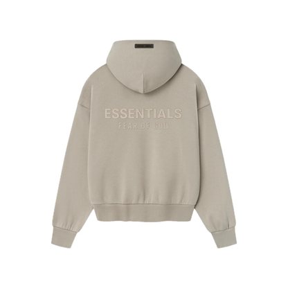 Fear of God Essentials Classic Fleece Hoodie Timber SS25 Back