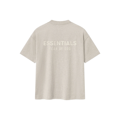 Fear of God Essentials Classic Tee Heather Stone SS25 Back