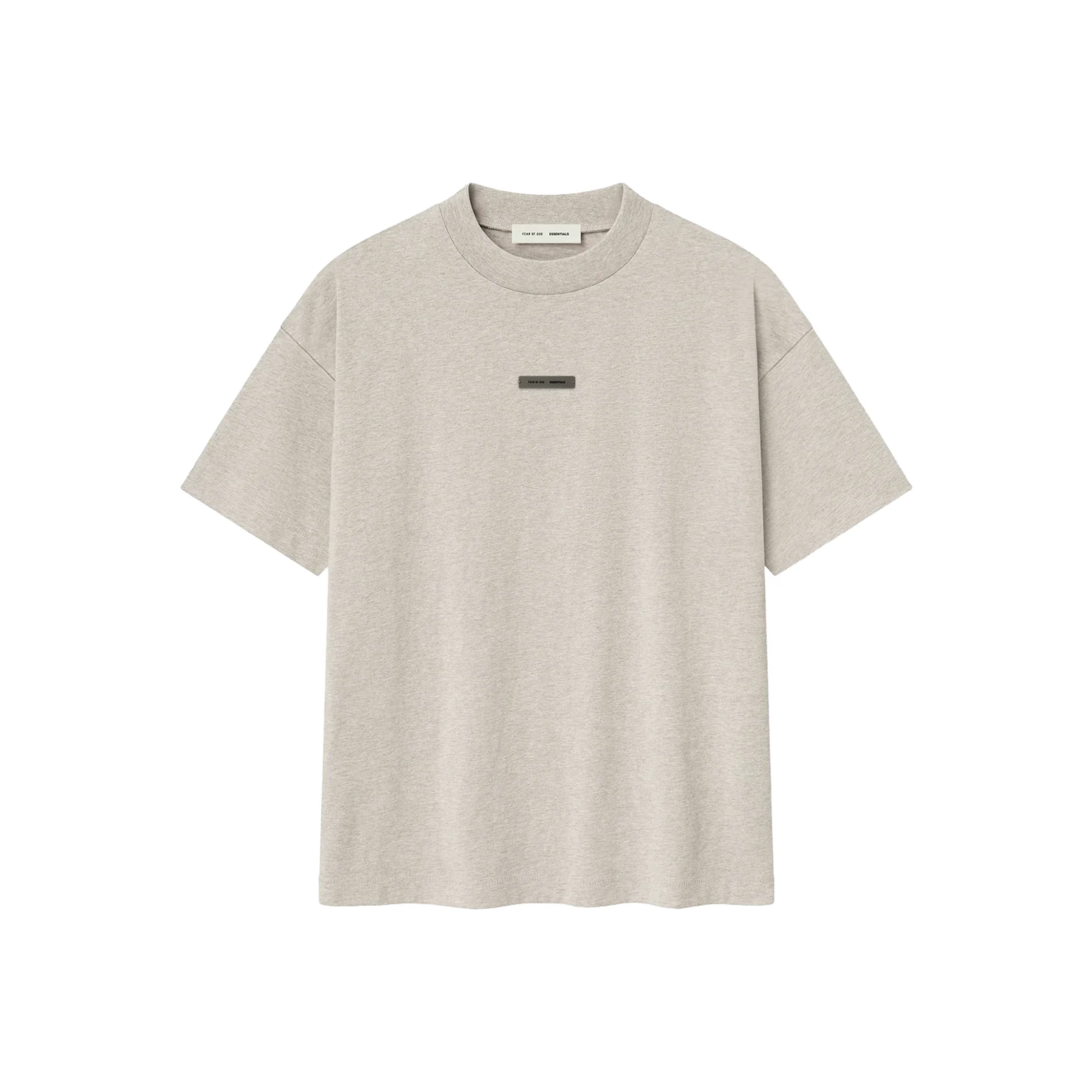Fear of God Essentials Classic Tee Heather Stone SS25 Front