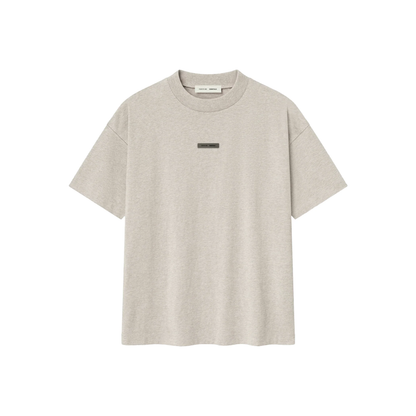 Fear of God Essentials Classic Tee Heather Stone SS25 Front
