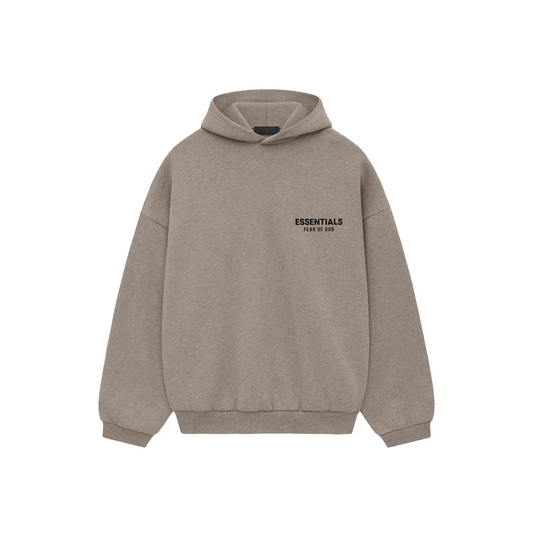 Fear of God Essentials Core Logo Fleece Hoodie Heather Grey FW24 Front