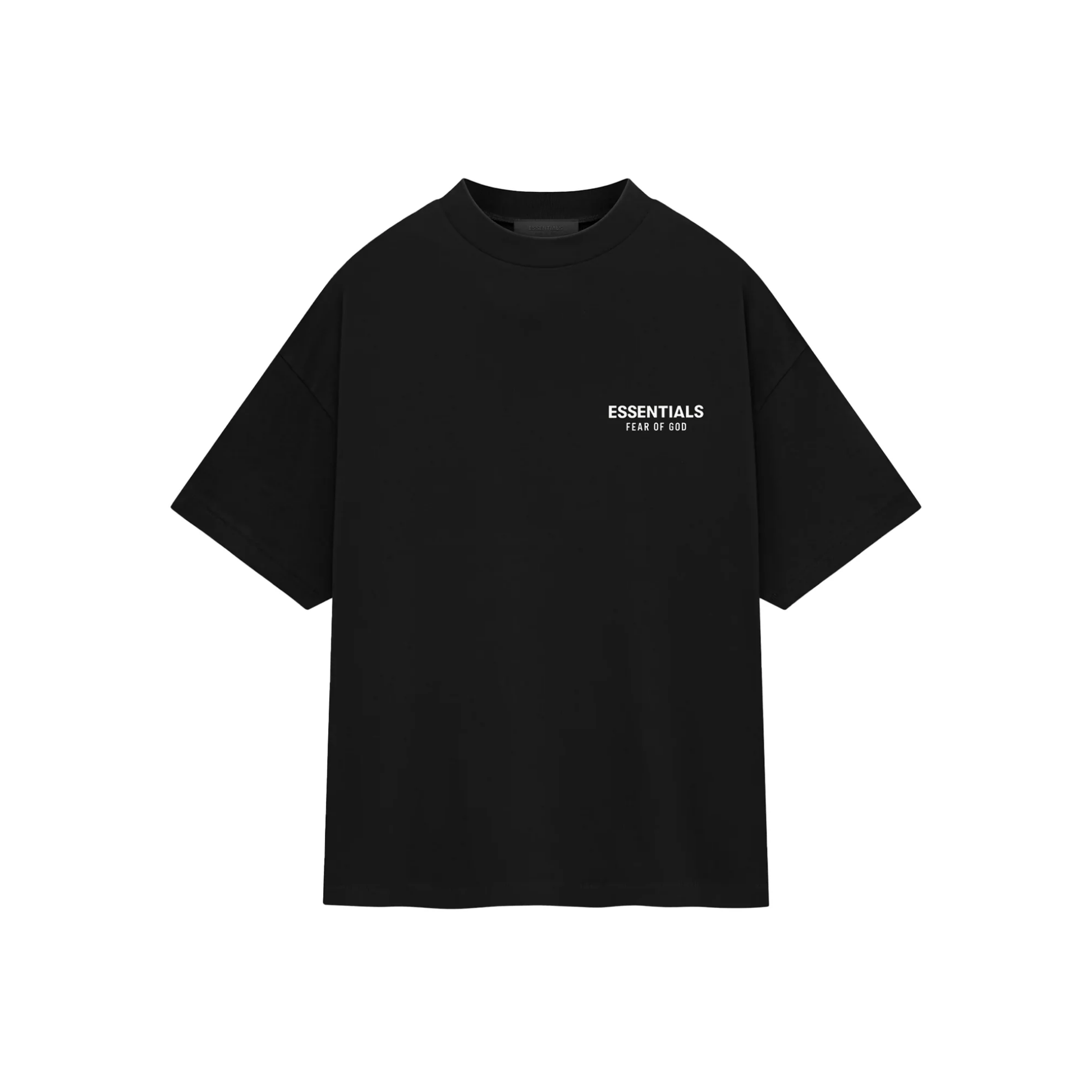 Fear of God Essentials Core Logo Jersey Crewneck Tee Black FW24 Front