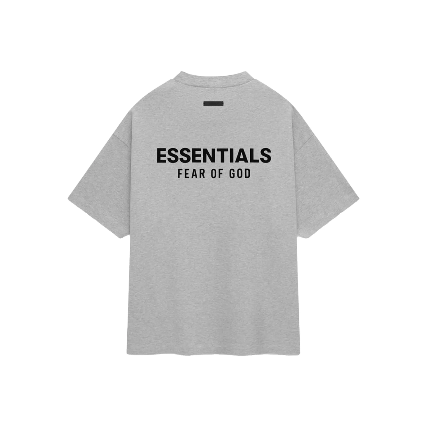 Fear of God Essentials Core Logo Jersey Crewneck Tee Light Heather Grey FW24 Back