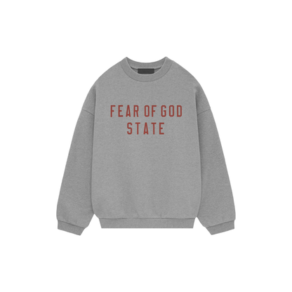 Fear of God Essentials Fleece Crewneck Dark Heather FW24 Front