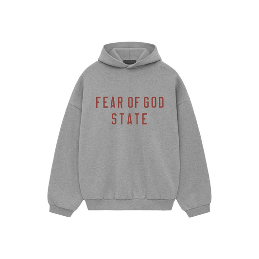Fear of God Essentials Fleece Hoodie Dark Heather FW24 Front