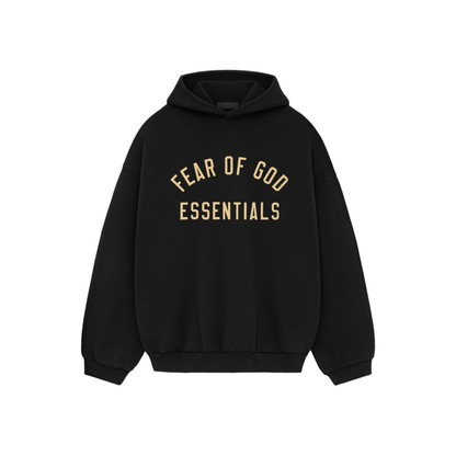 Fear of God Essentials Fleece Hoodie II Black FW24 Front