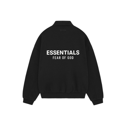 Fear of God Essentials Fleece Polo Black FW24 Back