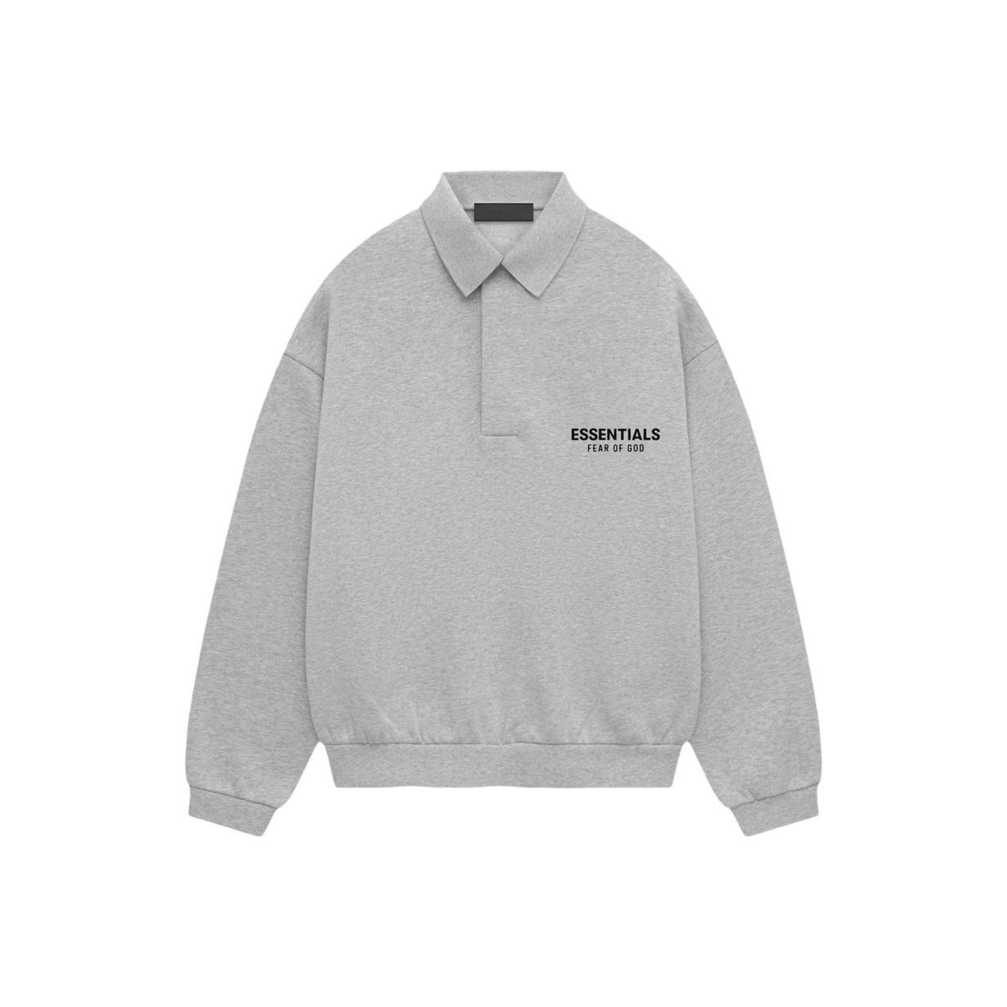 Fear of God Essentials Fleece Polo Light Heather Grey FW24 Front