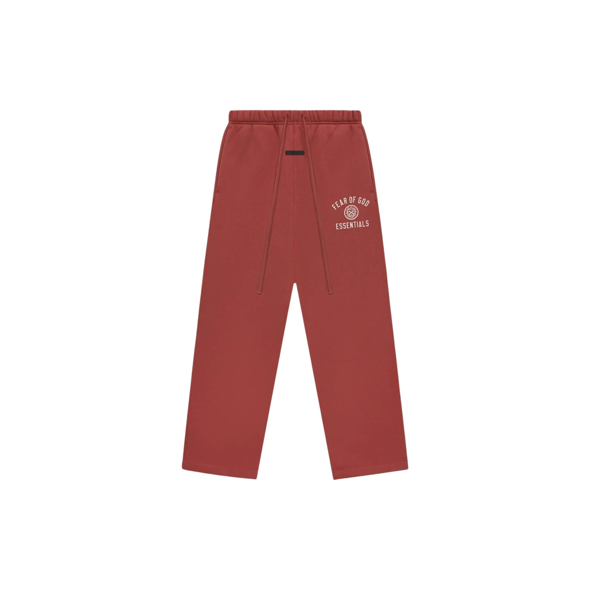Fear of God Essentials Fleece Relaxed Sweatpants Crimson FW24 Front
