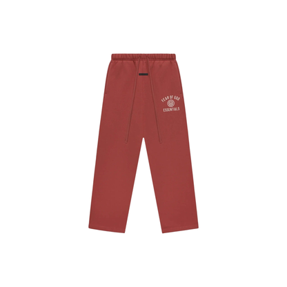 Fear of God Essentials Fleece Relaxed Sweatpants Crimson FW24 Front