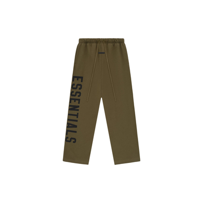 Fear of God Essentials Fleece Relaxed Sweatpants Olive FW24 Front