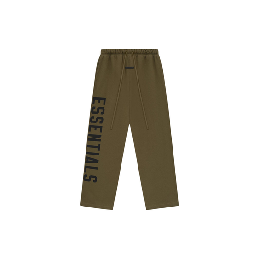 Fear of God Essentials Fleece Relaxed Sweatpants Olive FW24 Front