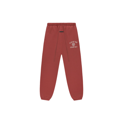 Fear of God Essentials Fleece Sweatpants Crimson FW24 Front