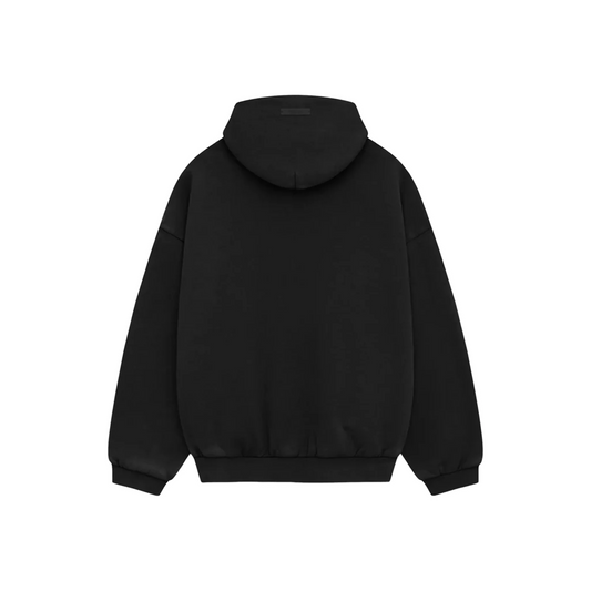 Fear of God Essentials Fleece Vintage Shrunken Hoodie Black FW24 Back