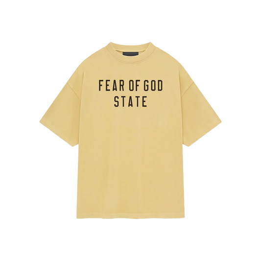 Fear of God Essentials Heavy Crewneck Tee Amber FW24 Front