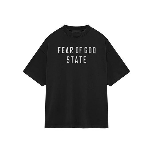 Fear of God Essentials Heavy Crewneck Tee Black FW24 Front