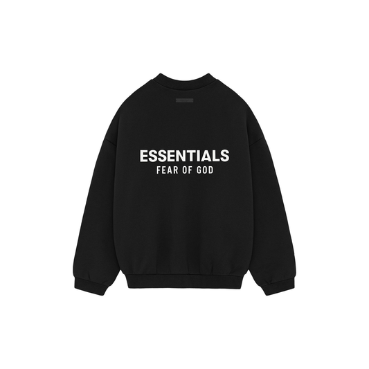 Fear of God Essentials Heavy Fleece Crewneck II Black FW24 Back