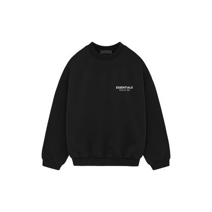Fear of God Essentials Heavy Fleece Crewneck II Black FW24 Front