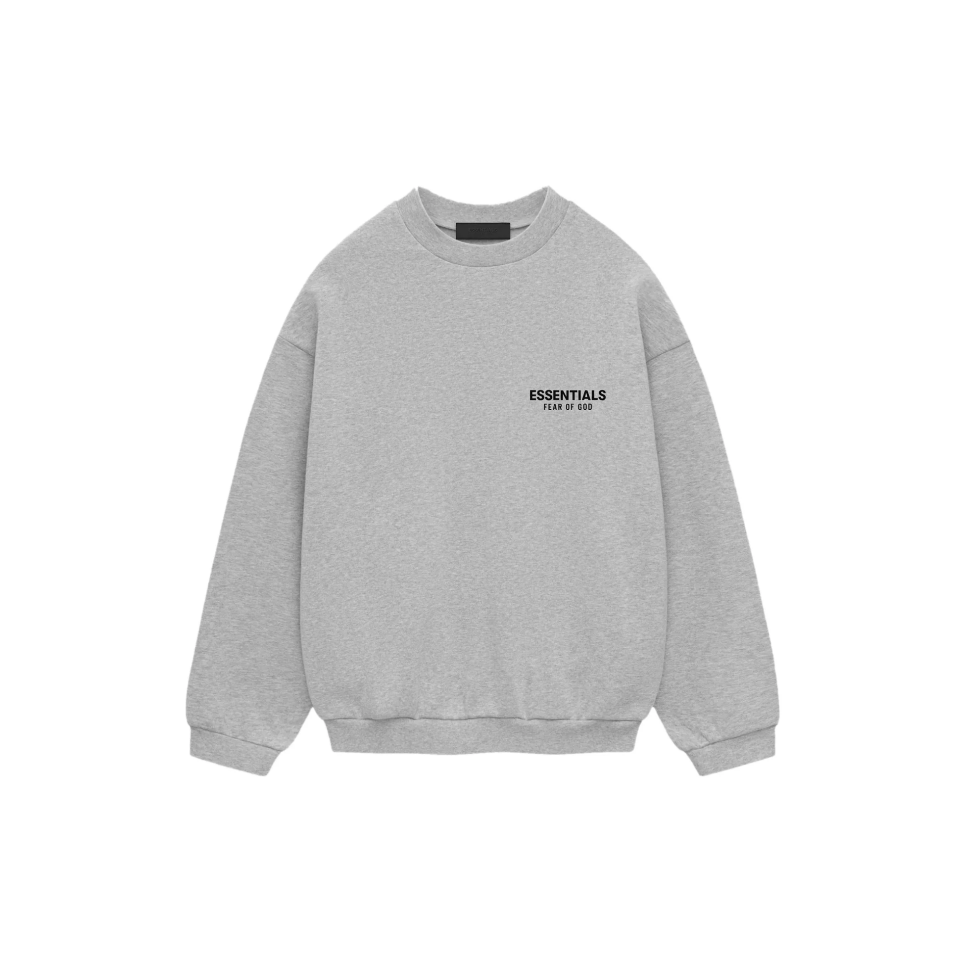 Fear of God Essentials Heavy Fleece Crewneck II Light Heather Grey FW24 Front