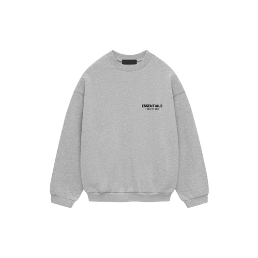 Fear of God Essentials Heavy Fleece Crewneck II Light Heather Grey FW24 Front