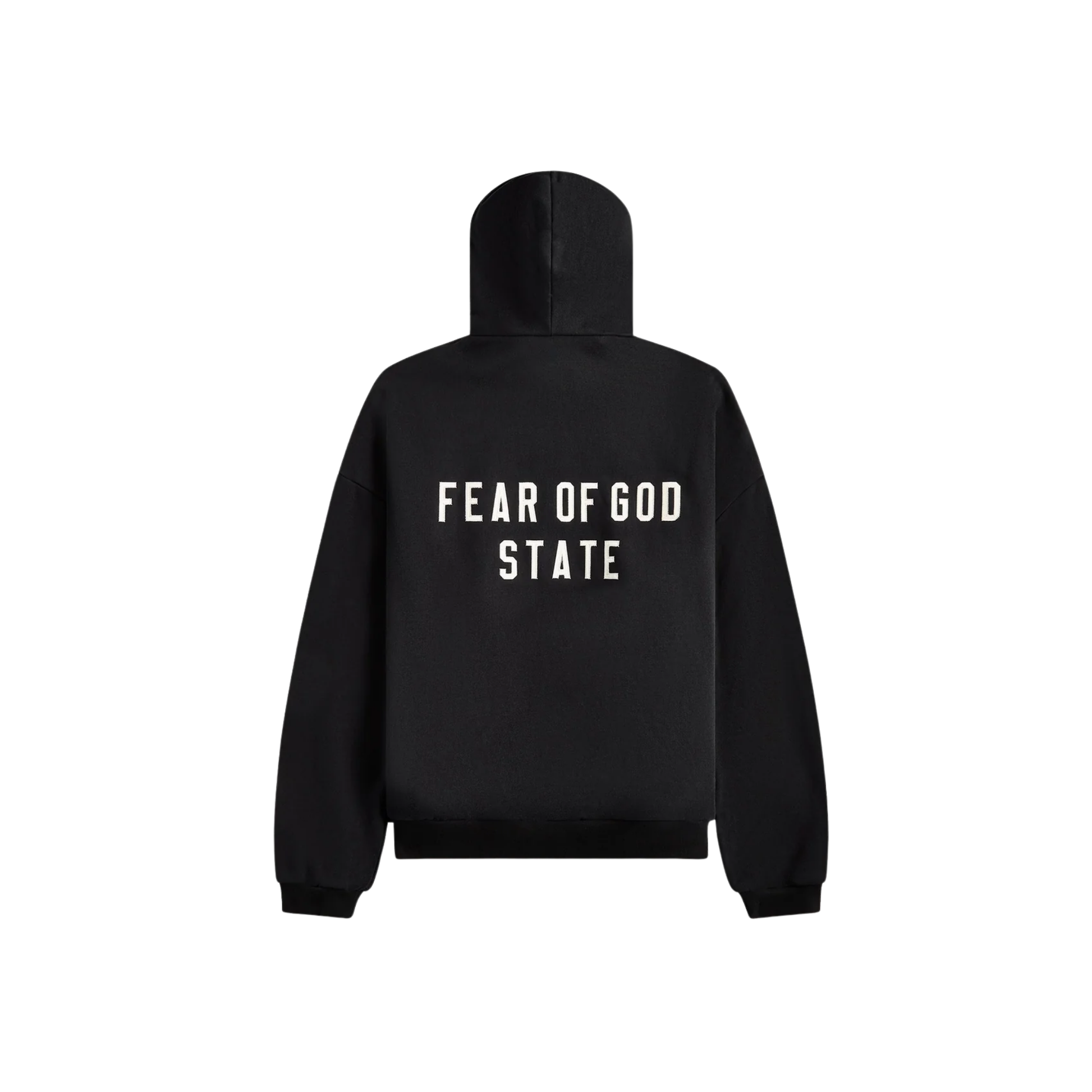 Fear of God Essentials Heavy Fleece Full Zip Hoodie Black FW24 Back