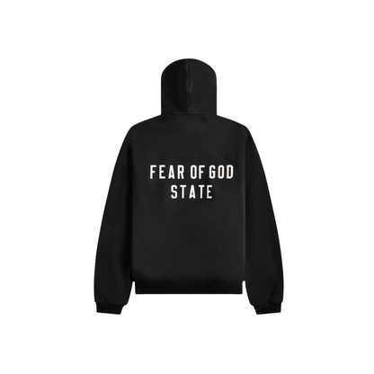 Fear of God Essentials Heavy Fleece Full Zip Hoodie Black FW24 Back