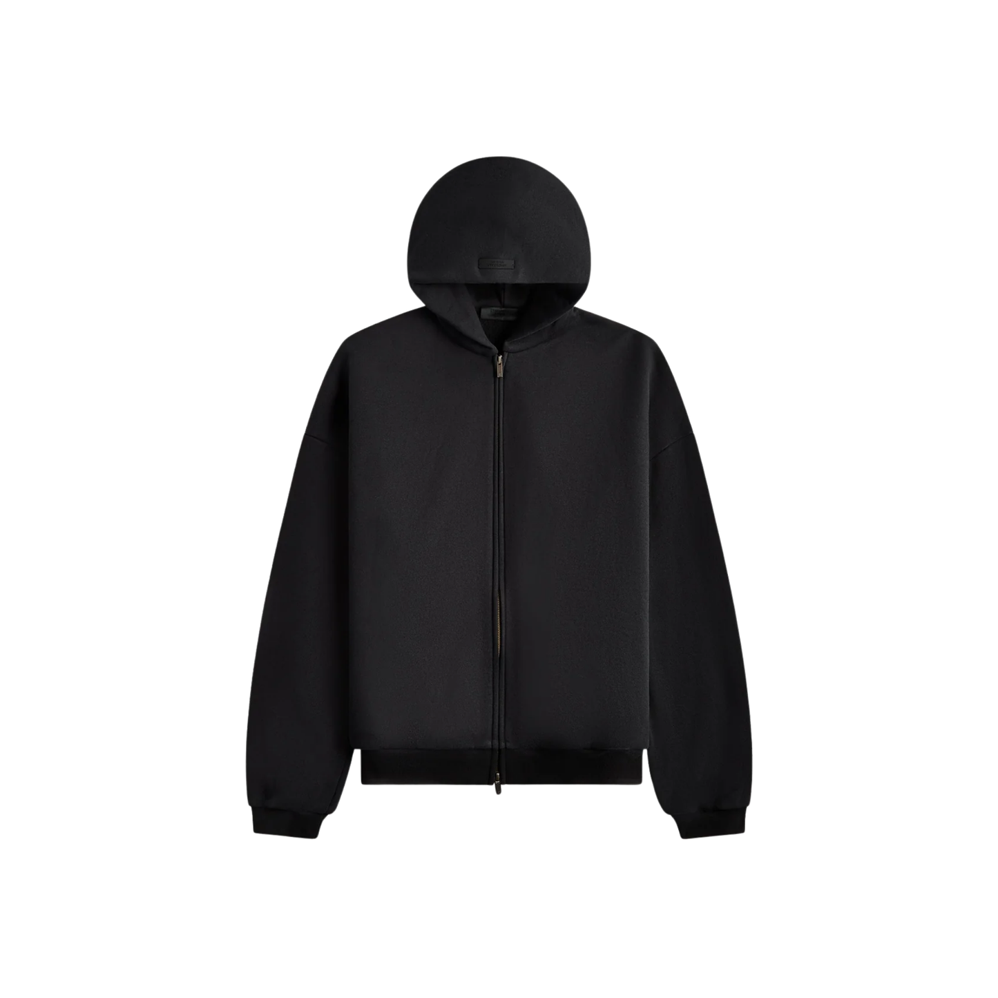 Fear of God Essentials Heavy Fleece Full Zip Hoodie Black FW24 Front