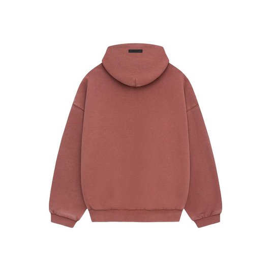 Fear of God Essentials Heavy Fleece Hoodie Crimson FW24 Back