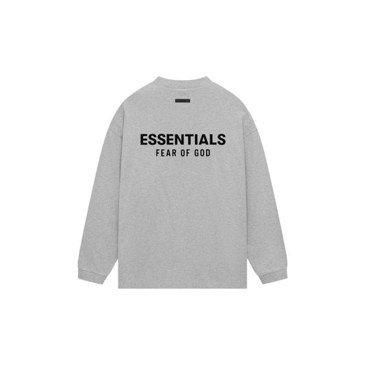 Fear of God Essentials Jersey Long Sleeve Shirt Light Heather Grey FW24 Back