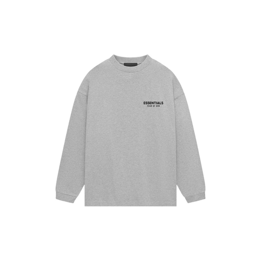Fear of God Essentials Jersey Long Sleeve Shirt Light Heather Grey FW24 Front