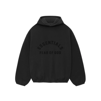 Fear of God Essentials Nylon Fleece Hoodie Black Front