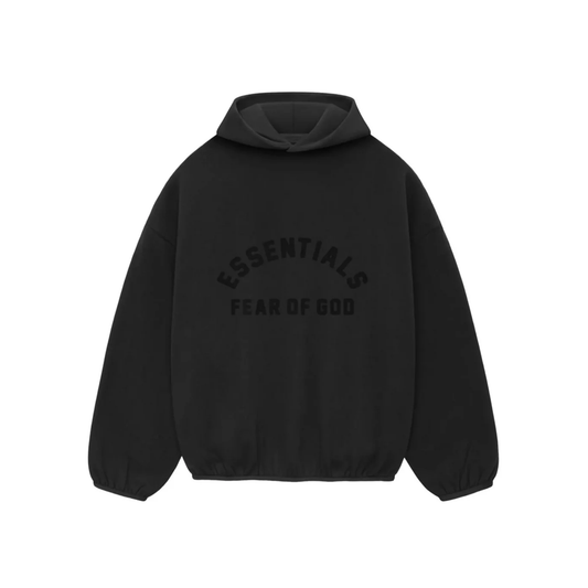 Fear of God Essentials Nylon Fleece Hoodie Black Front