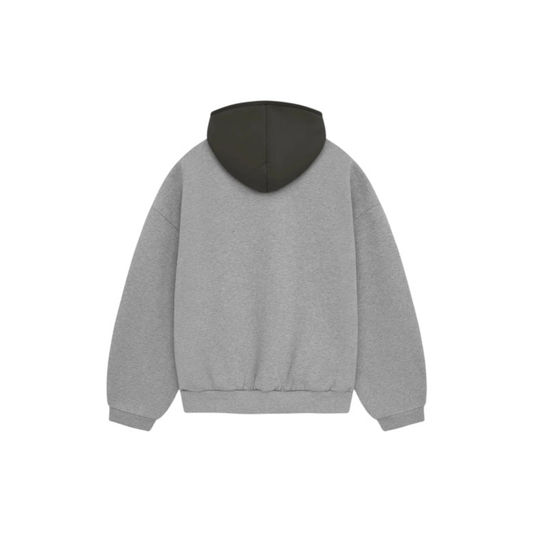 Fear of God Essentials Nylon Fleece Hoodie Dark Heather Oatmeal Ink SS24 Back