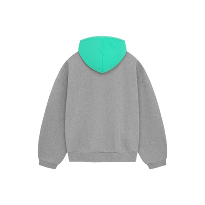 Fear of God Essentials Nylon Fleece Hoodie Dark Heather Oatmeal Mint Leaf SS24 Back