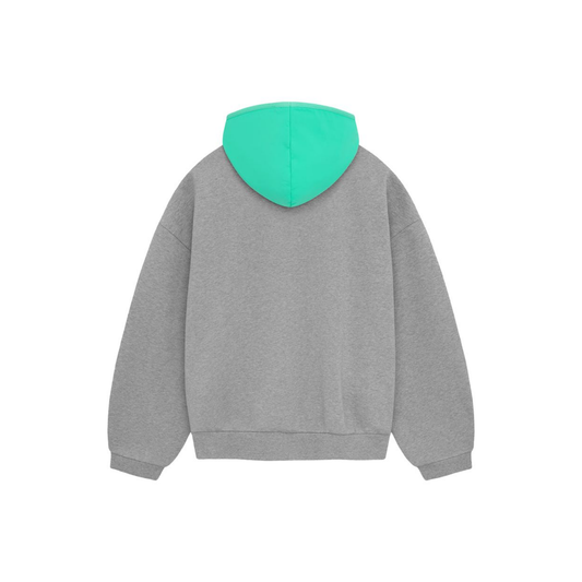 Fear of God Essentials Nylon Fleece Hoodie Dark Heather Oatmeal Mint Leaf SS24 Back