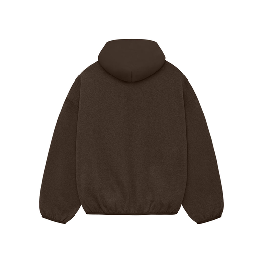 Fear of God Essentials Nylon Fleece Hoodie Heather Wood Wood SS24 Back