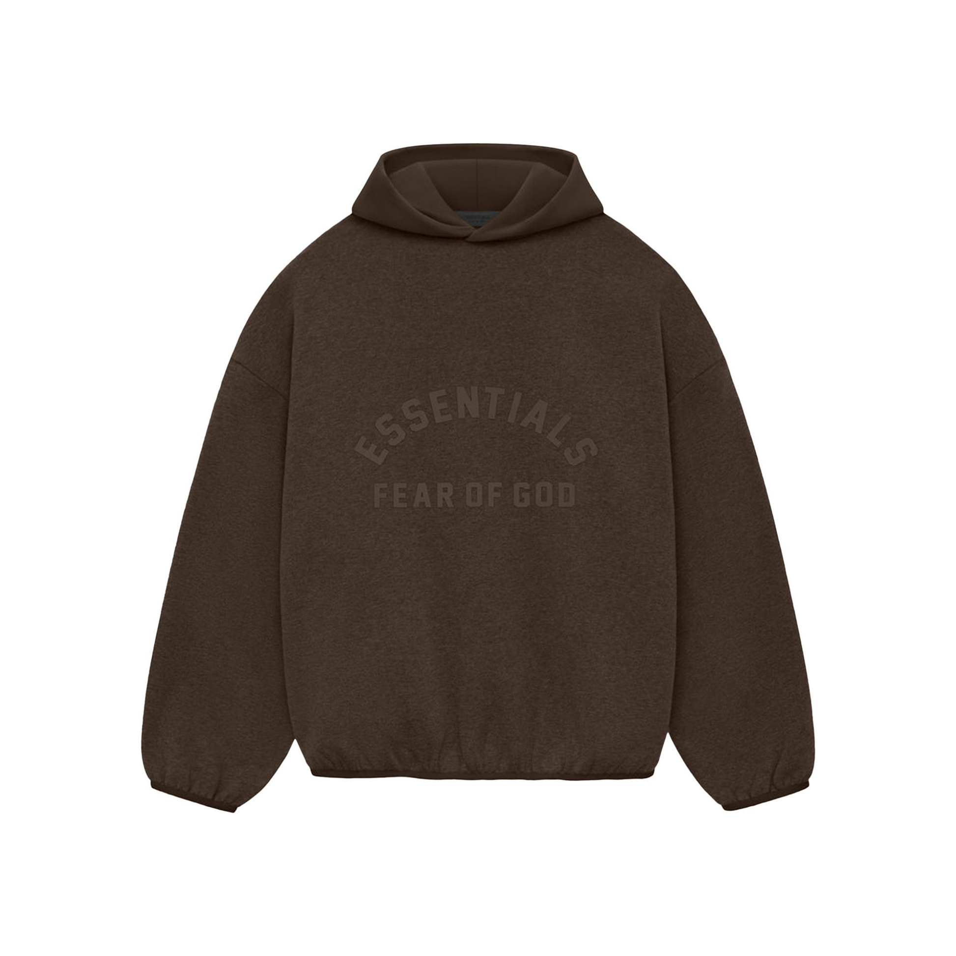 Fear of God Essentials Nylon Fleece Hoodie Heather Wood Wood SS24 Front