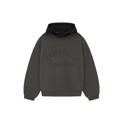 Fear of God Essentials Nylon Fleece Hoodie Ink Jet Black SS24 Front