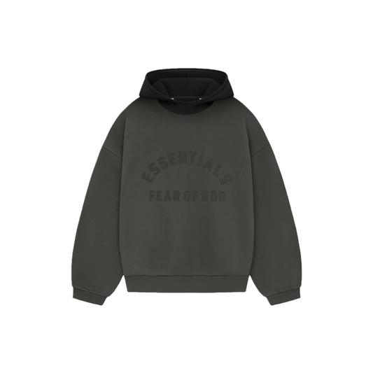 Fear of God Essentials Nylon Fleece Hoodie Ink Jet Black SS24 Front