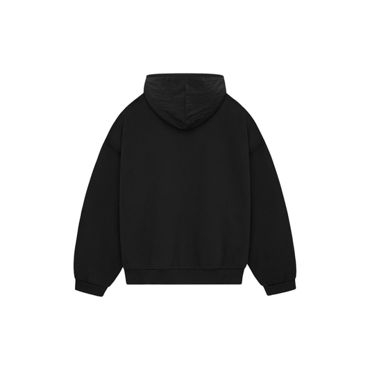 Fear of God Essentials Nylon Fleece Hoodie Jet Black SS24 Back