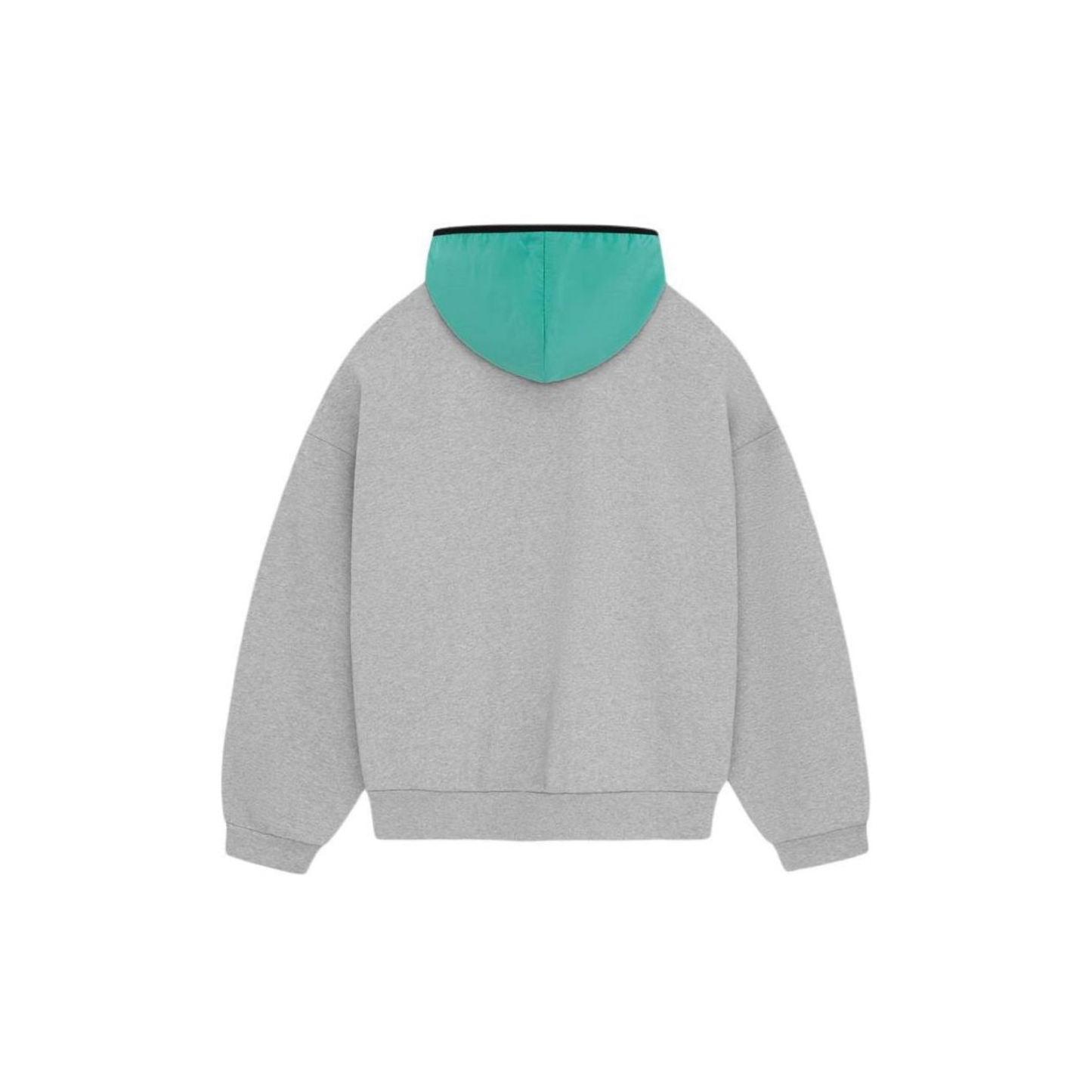 Fear of God Essentials Nylon Fleece Hoodie Light Heather Grey Mint Leaf SS24 Back