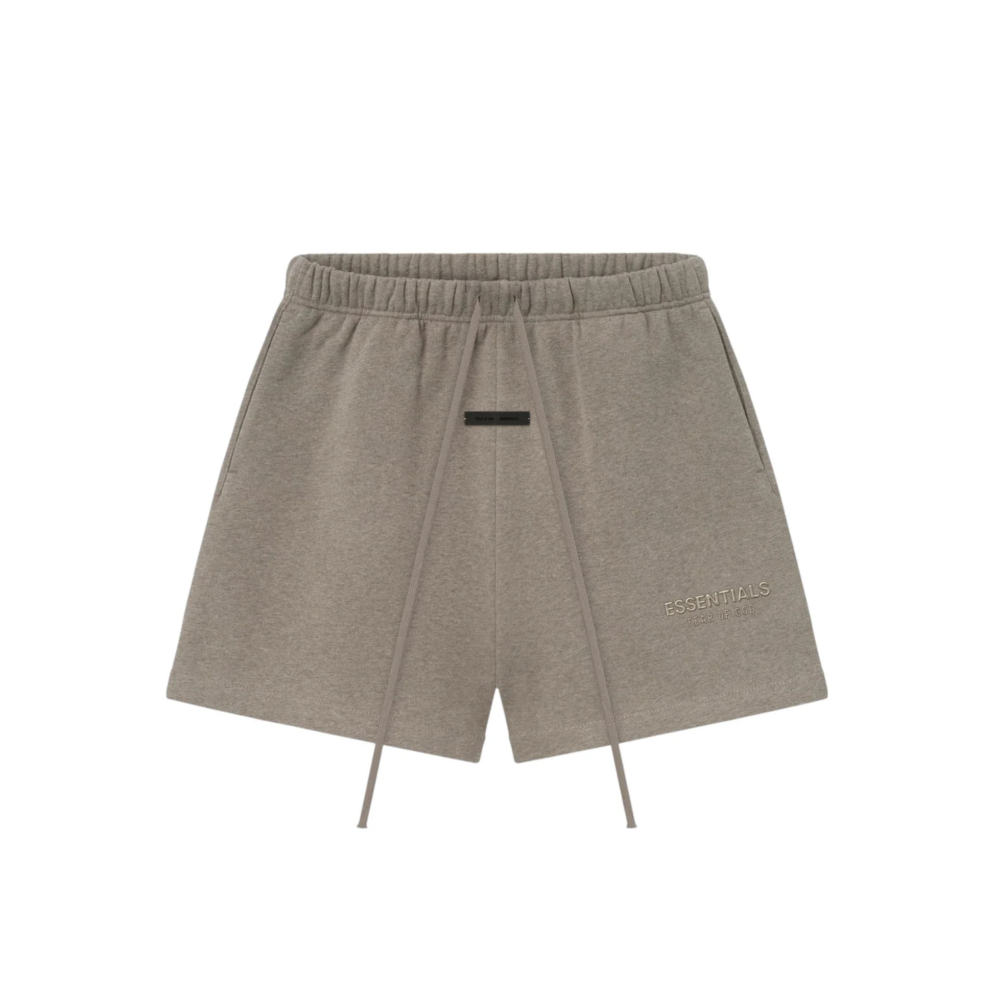 Fear of God Essentials Soccer Fleece Shorts Homestead Heather SS25 Front