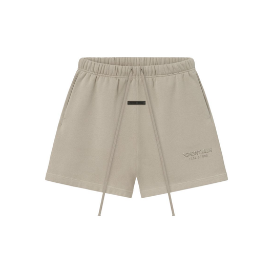 Fear of God Essentials Soccer Fleece Shorts Timber SS25 Front
