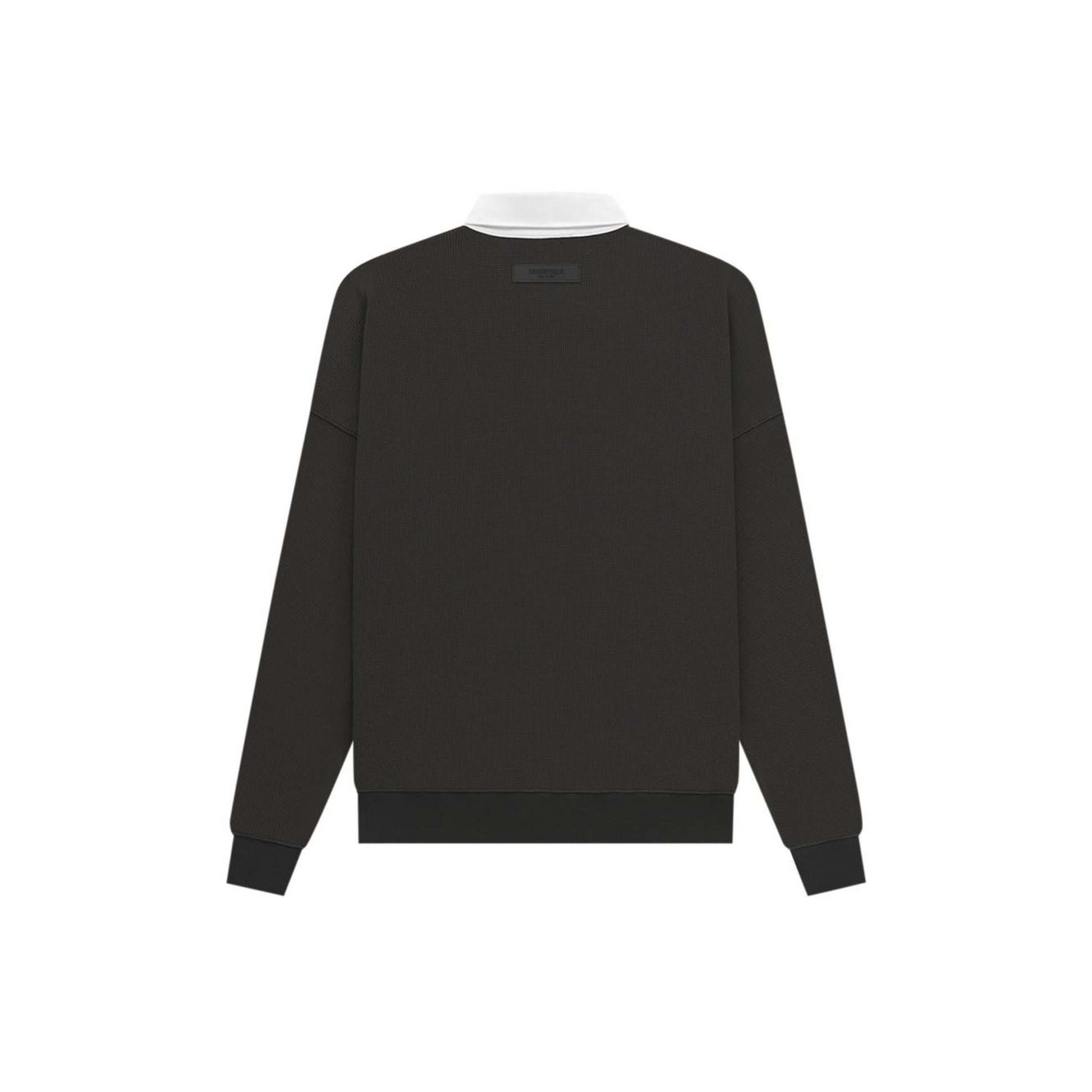 Fear of God Essentials Waffle Henley Rugby Polo Off Black SS23 Back