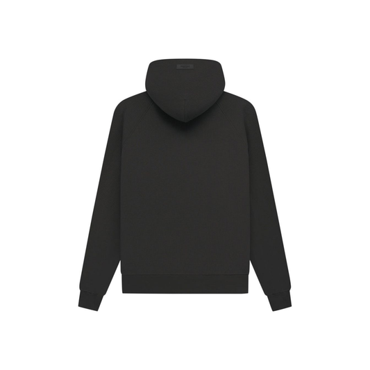 Fear of God Essentials Waffle Raglan Hoodie Off Black SS23 Back