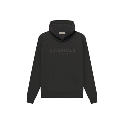 Fear of God Essentials Waffle Raglan Hoodie Off Black SS23 Front