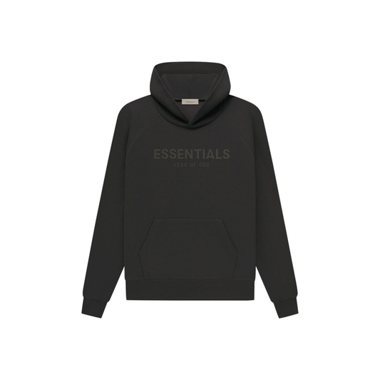 Fear of God Essentials Waffle Raglan Hoodie Off Black SS23 Front