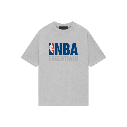 Fear of God Essentials x NBA Tee Light Heather FW24 Front