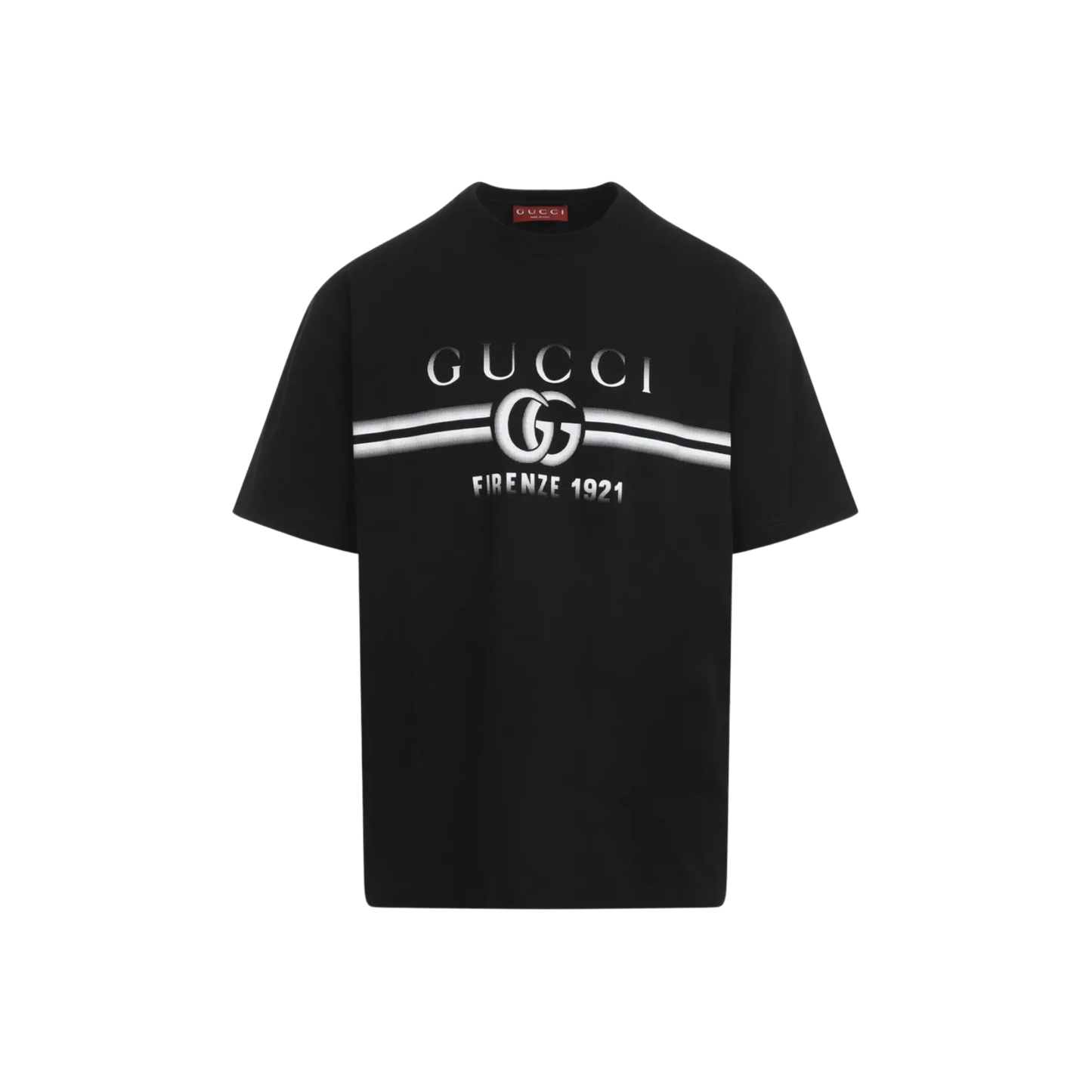 Gucci Cotton Jersey Gucci Print T-Shirt Black Front