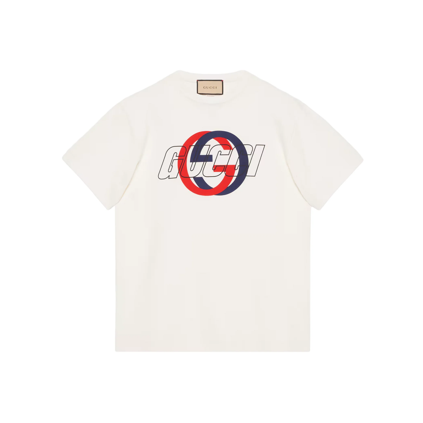 Gucci Cotton Jersey Printed T-Shirt Off White Front
